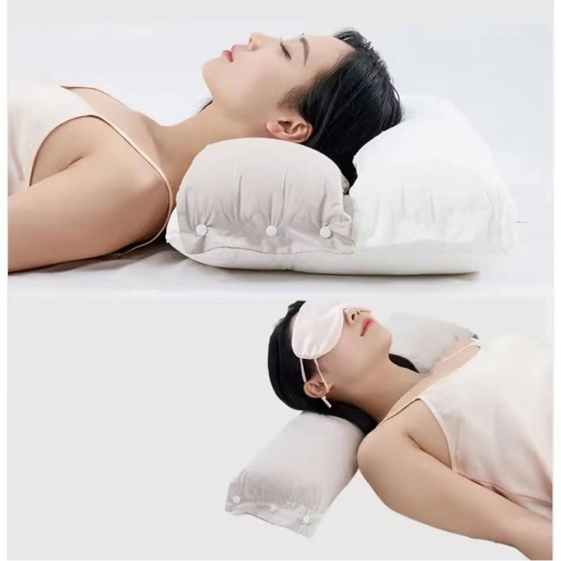 Perna Ortopedica 3 in 1, Vafy, Strat Dublu, Protectie Cervicala, pentru Adulti, 45 x 70 cm, Alb