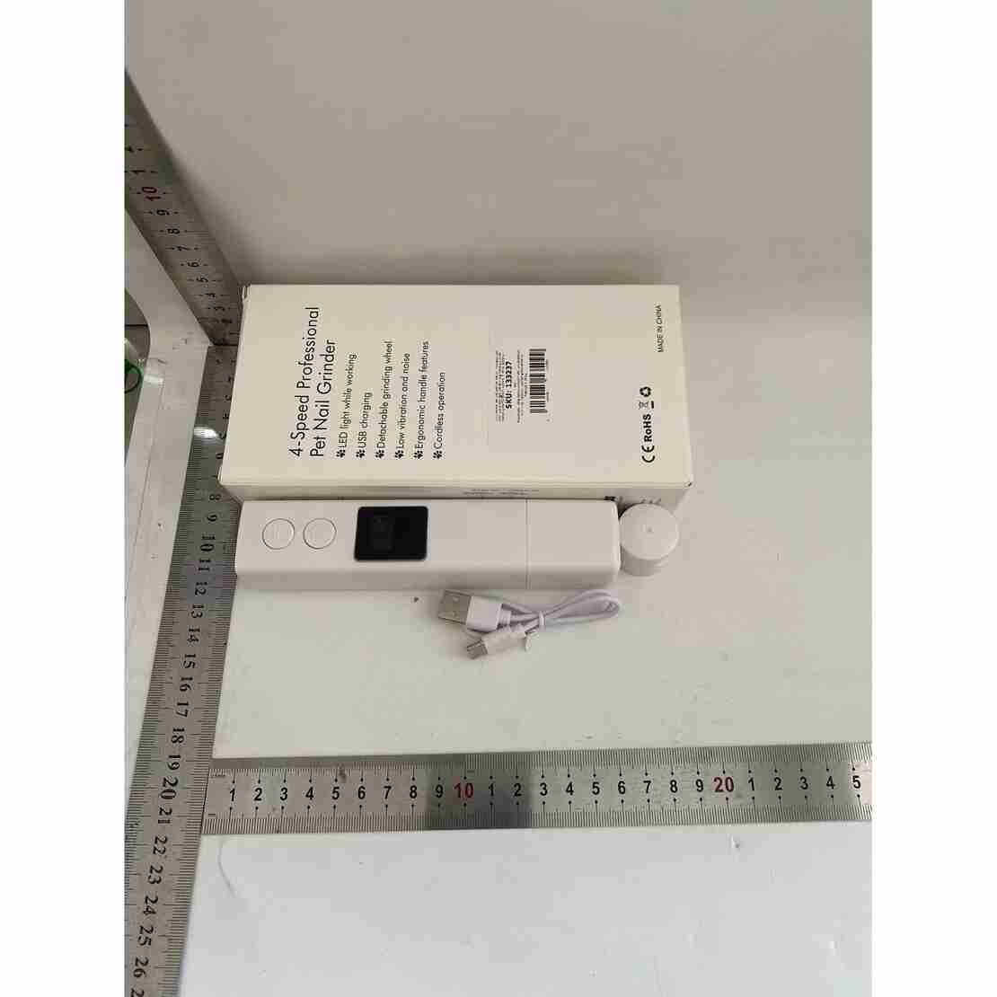 Pila Electrica pentru Animalute de Companie, Flippy, Incarcare USB, Laser pentru Joaca, Capac Impotriva Prafului, Display Electronic, 15 x 3 cm, Mai Multe Viteze, Alb