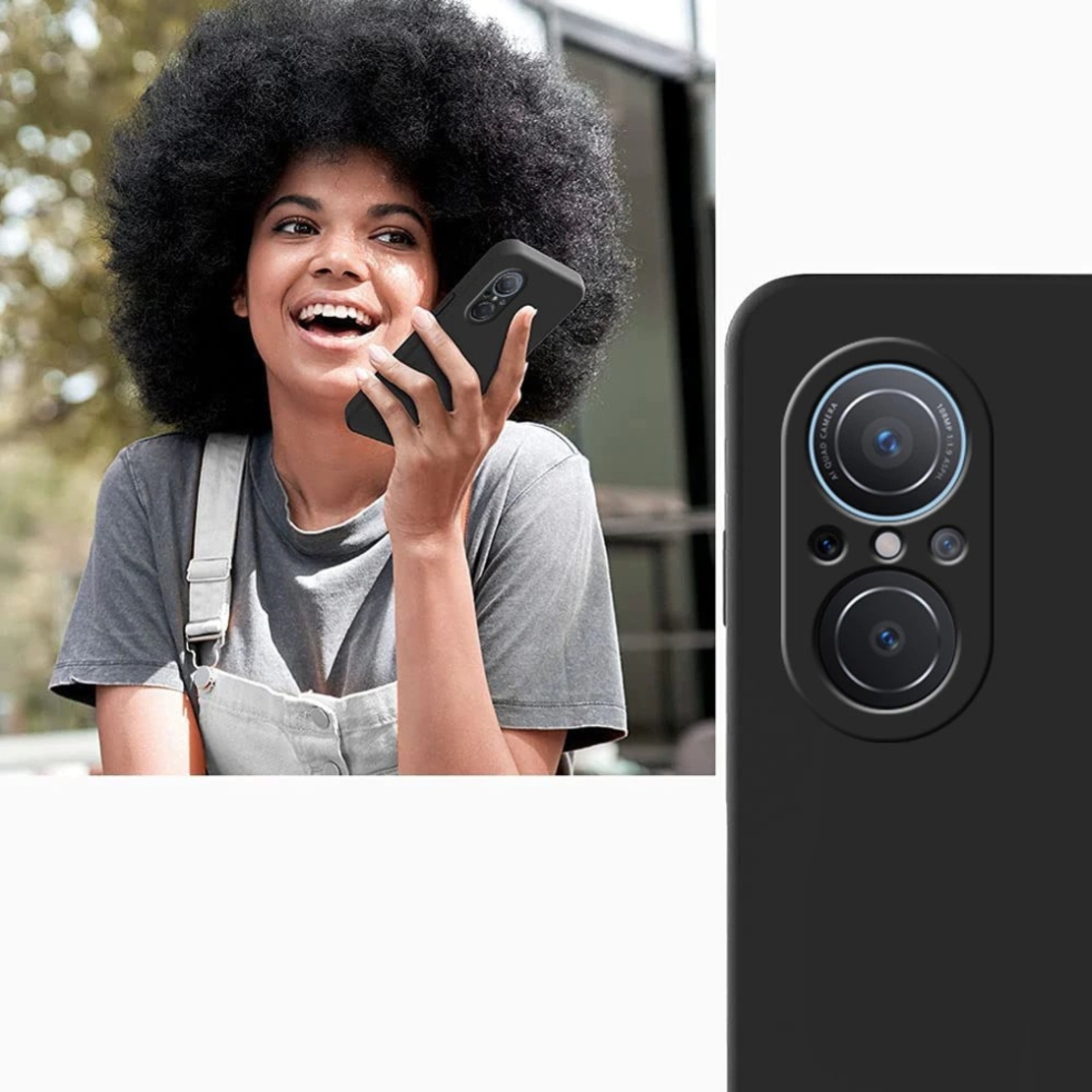 Husa pentru Huawei NOVA 9 SE, Vafy, Liquid Silicone, cu Microfibra pe interior, Protectie Antisoc, Negru