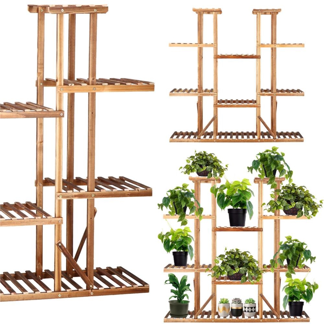 Stand de flori din lemn cu 15 etajere suport GA200, 119x120cm