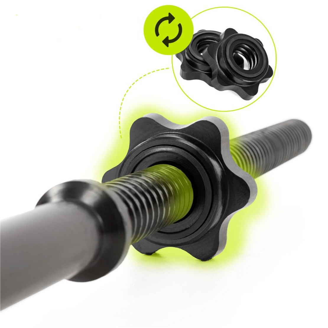 Bara haltera curbata Z pentru greutati 120 cm, diametru 25 mm, otel, incarcare maxima 140 kg, negru