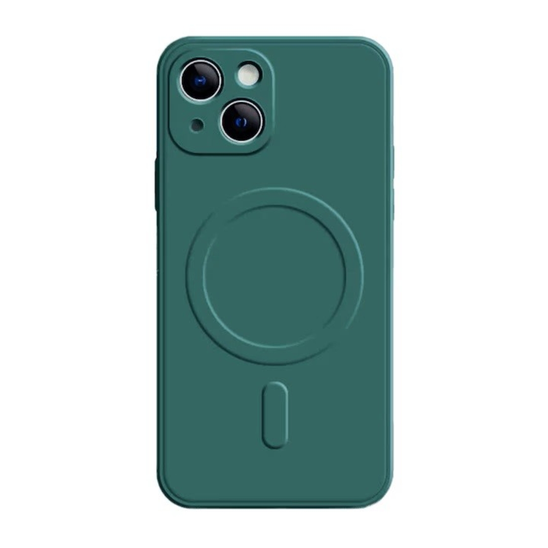 Husa Protectie, Vafy, Husa de Protectie Compatibila cu iPhone 13, Liquid MagSafe, Ring-Shaped, Magnetica, Verde