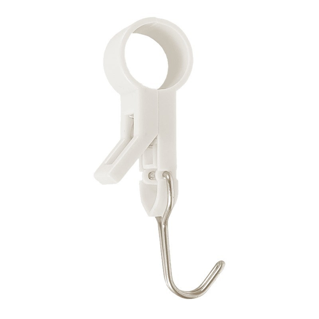 Set 4 Carlige Multifunctionale, Flippy, Tubulare, Pentru Baie/Bucatarie, din ABS, 8.7 x 3.5 cm, Alb