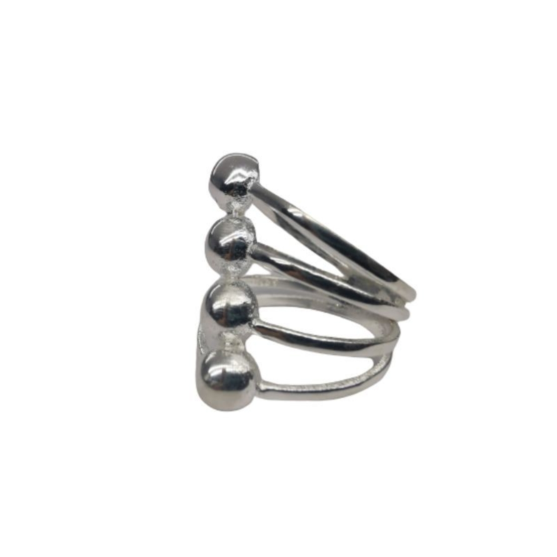 Inel pentru Dama Argint 925, Jolie, Model 4 bile, 6 gr, Marimea 55, 2.5 x 2 cm, Argintiu
