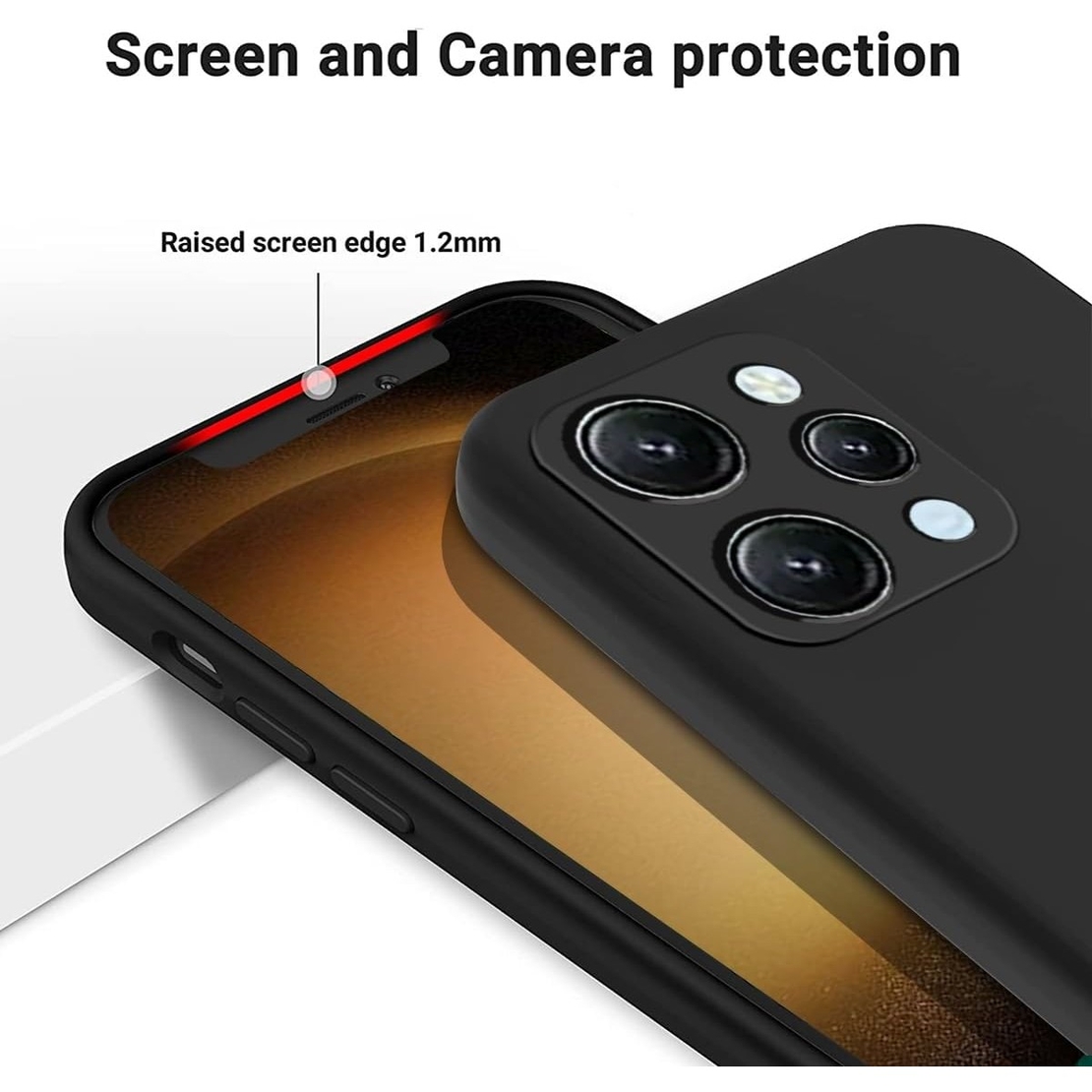 Husa de Protectie Matte TPU, Vafy, pentru Xiaomi Redmi 12 Pro, Protectie Camera, Antisoc, Antizgariere, Antialunecare, Acoperire Completa, Negru