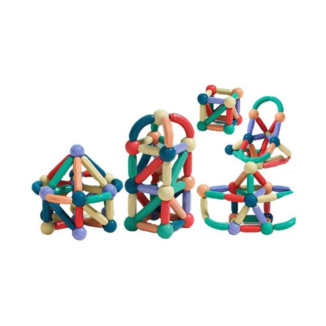 Piese Magnetice pentru Copii, Flippy, Set din 88 de Piese de diferite Culori, Constructor Magnetic cu Posibilitatea de a Construii forme Nelimitate, Multicolor