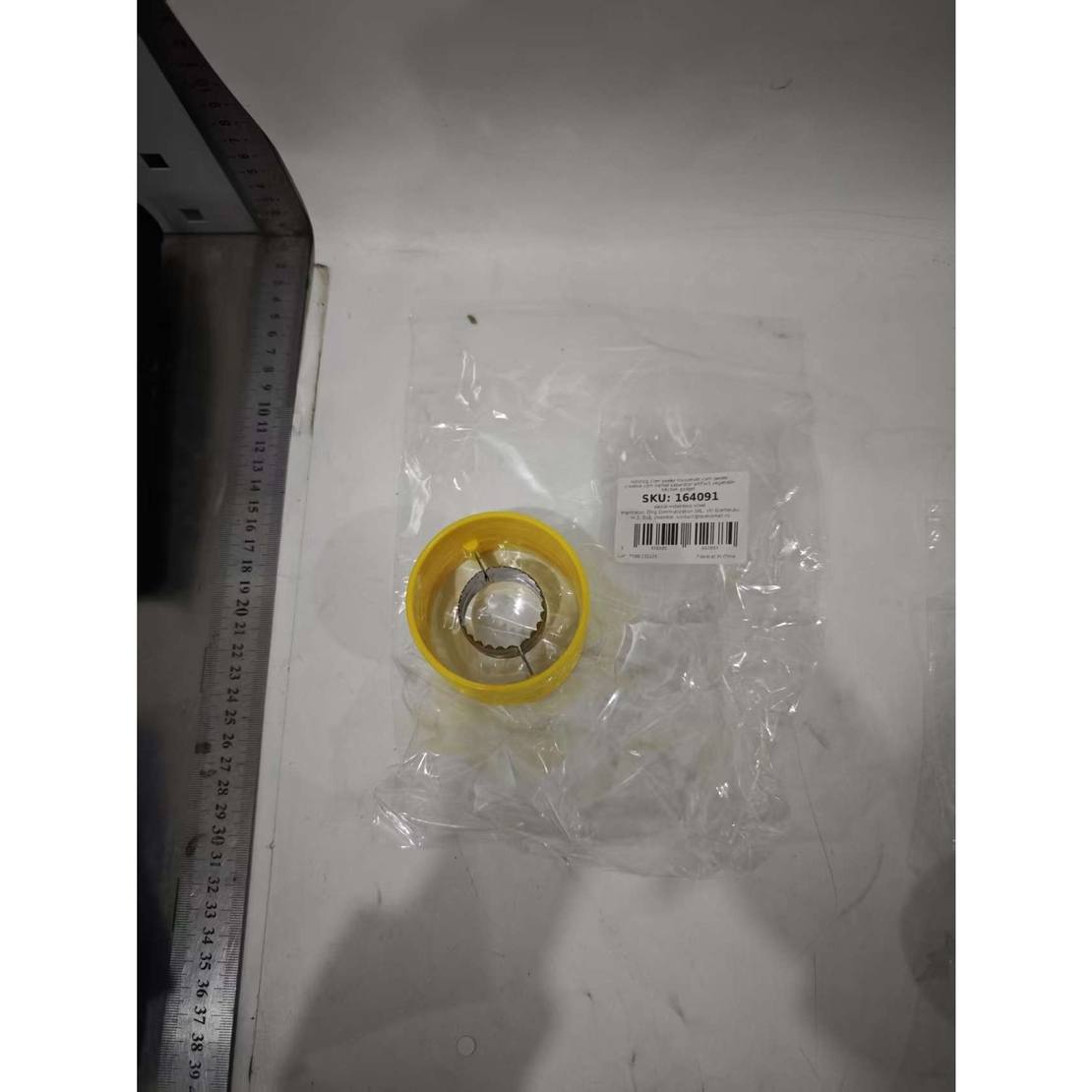 Ustensila pentru Curatare Porumb, Vafy, Diametru 3.6 cm, din Plastic si Otel Inoxidabil, Galben