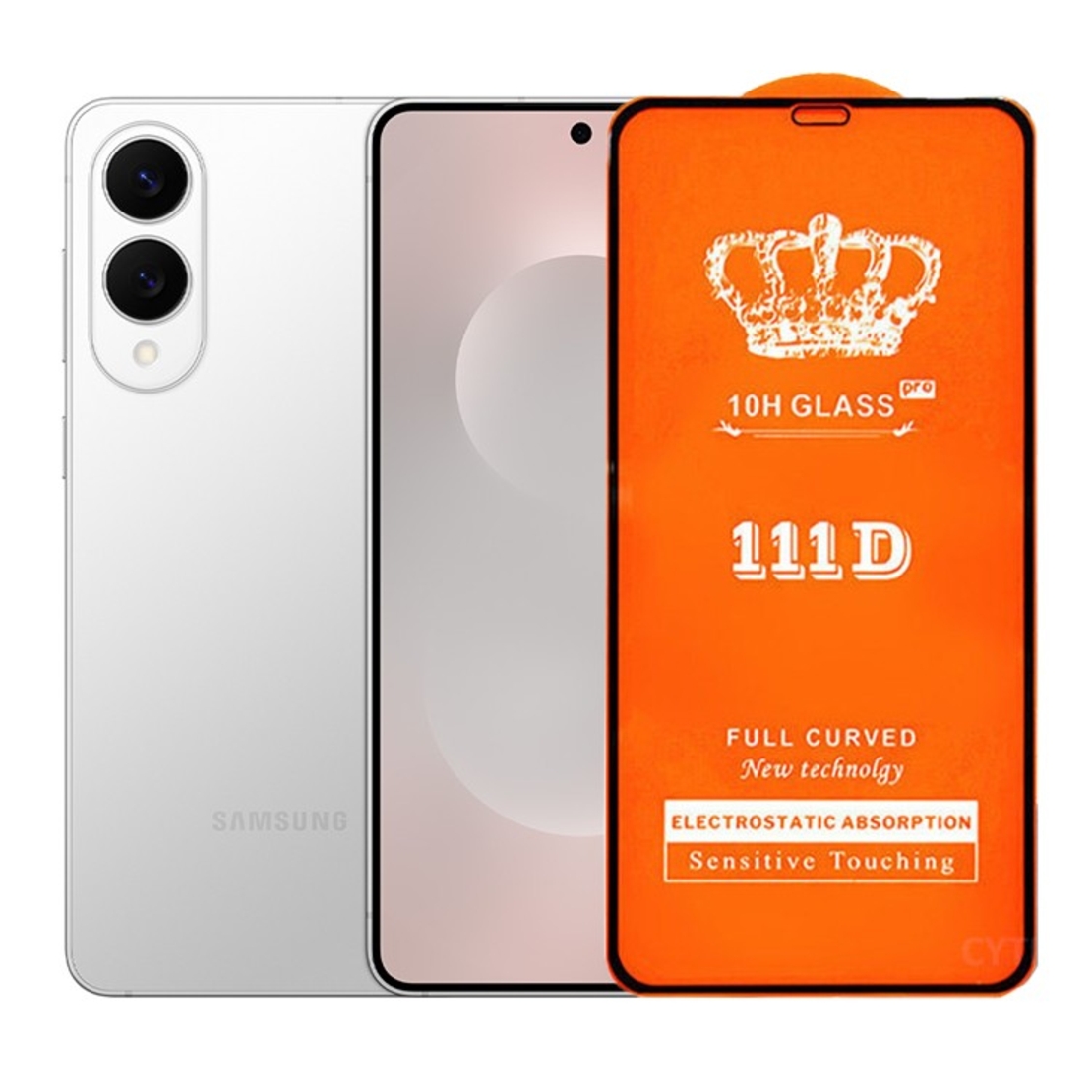 Folie Securizata pentru Samsung Galaxy S25 Edge, Vafy, Sticla de Protectie Compatibila cu Samsung Galaxy S25 Edge, Full Cover Series 111D, 10H GLASS, Margini Negre, Transparent