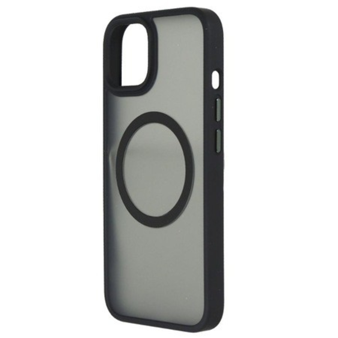 Husa MagSafe pentru Apple iPhone 14 Pro, Full Cover, Frosted Acrylic Color Big Hole, Magnetica, Incarcare Wireless, Vafy, Negru
