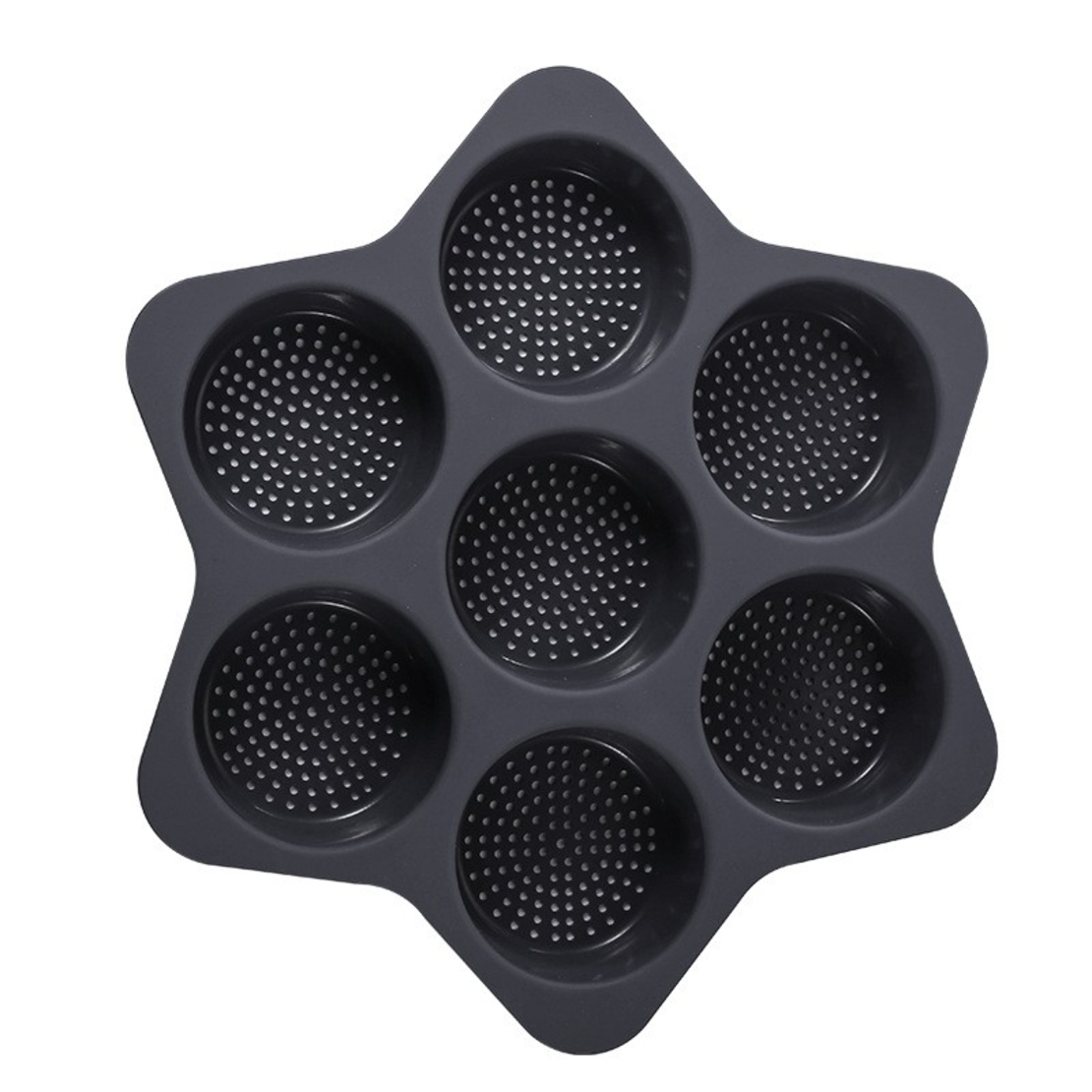 Forme de Silicon pentru Copt, Flippy, 7 Forme Rotiunde, pentru Burgeri si Prajituri, 38.5 x 4 cm, Negru