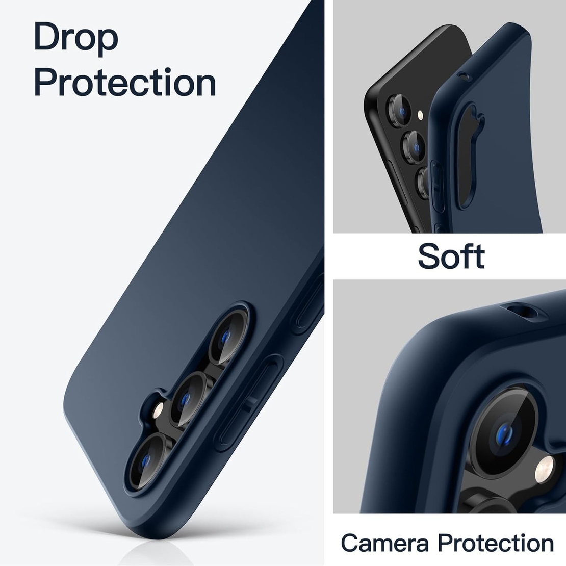 Husa de Protectie Matte TPU, Vafy, pentru Samsung Galaxy S23 FE 5G, Protectie Camera, Antisoc, Antizgariere, Antialunecare, Acoperire Completa, Albastru