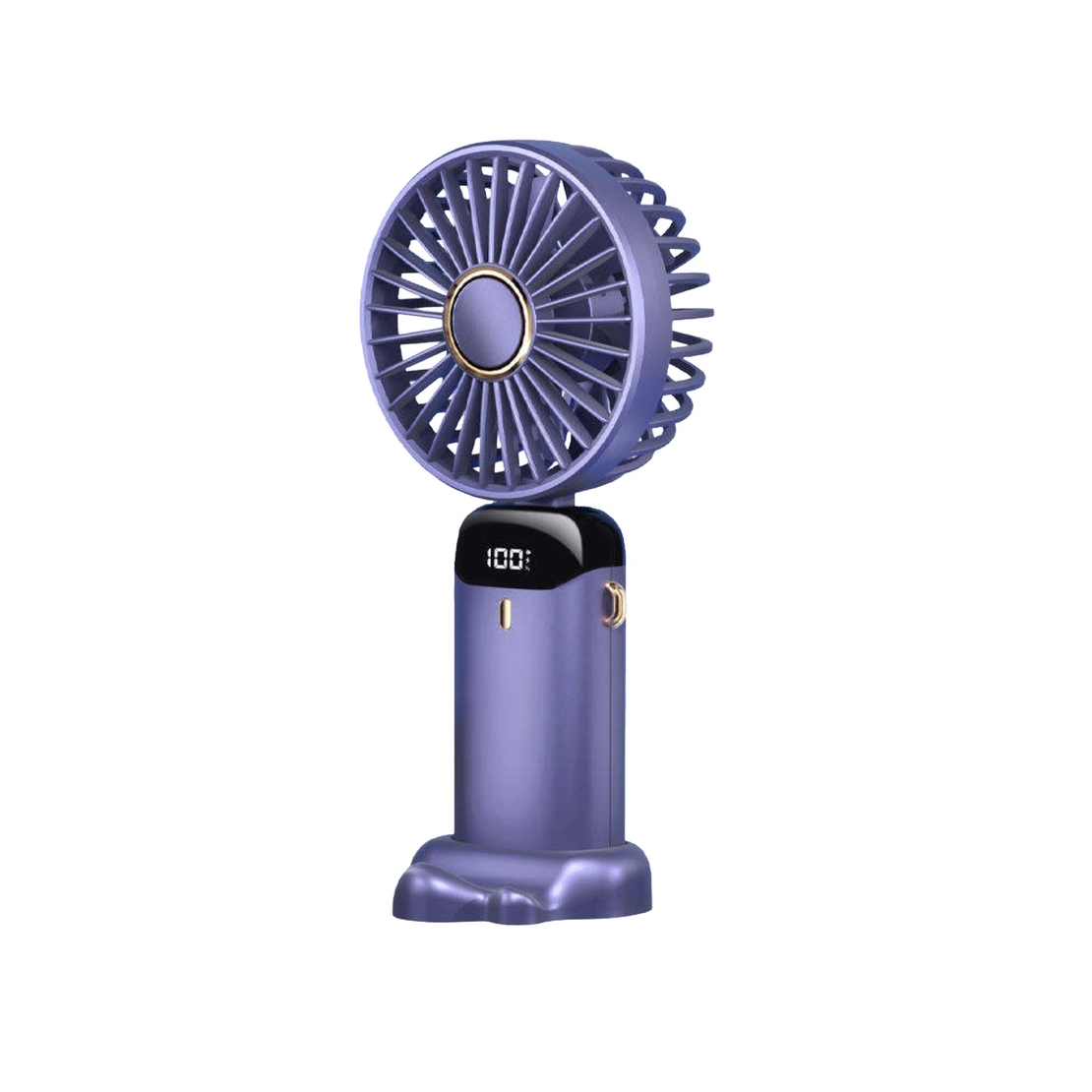 Ventilator Ultra Portabil cu Aromaterapie, Vafy, 3 in 1, de Mana, de Birou, de Gat, 5 Trepte de Viteza, Incarcare USB, Autonomie 12h, Pliabil, cu Ecran LCD, Mov