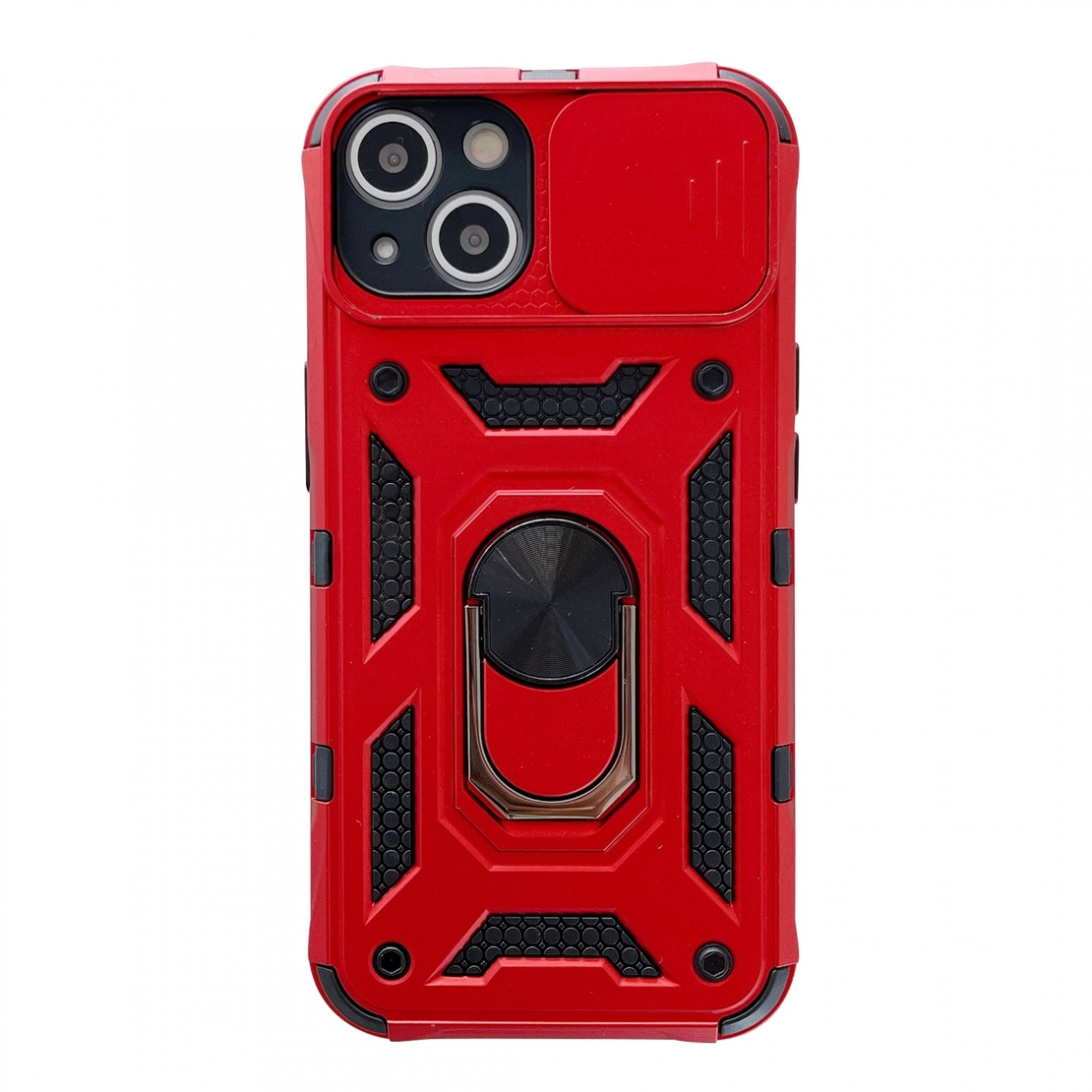 Husa de protectie Vafy compatibila cu Apple iPhone 13 Defender Model 4 cu suport,Rosu