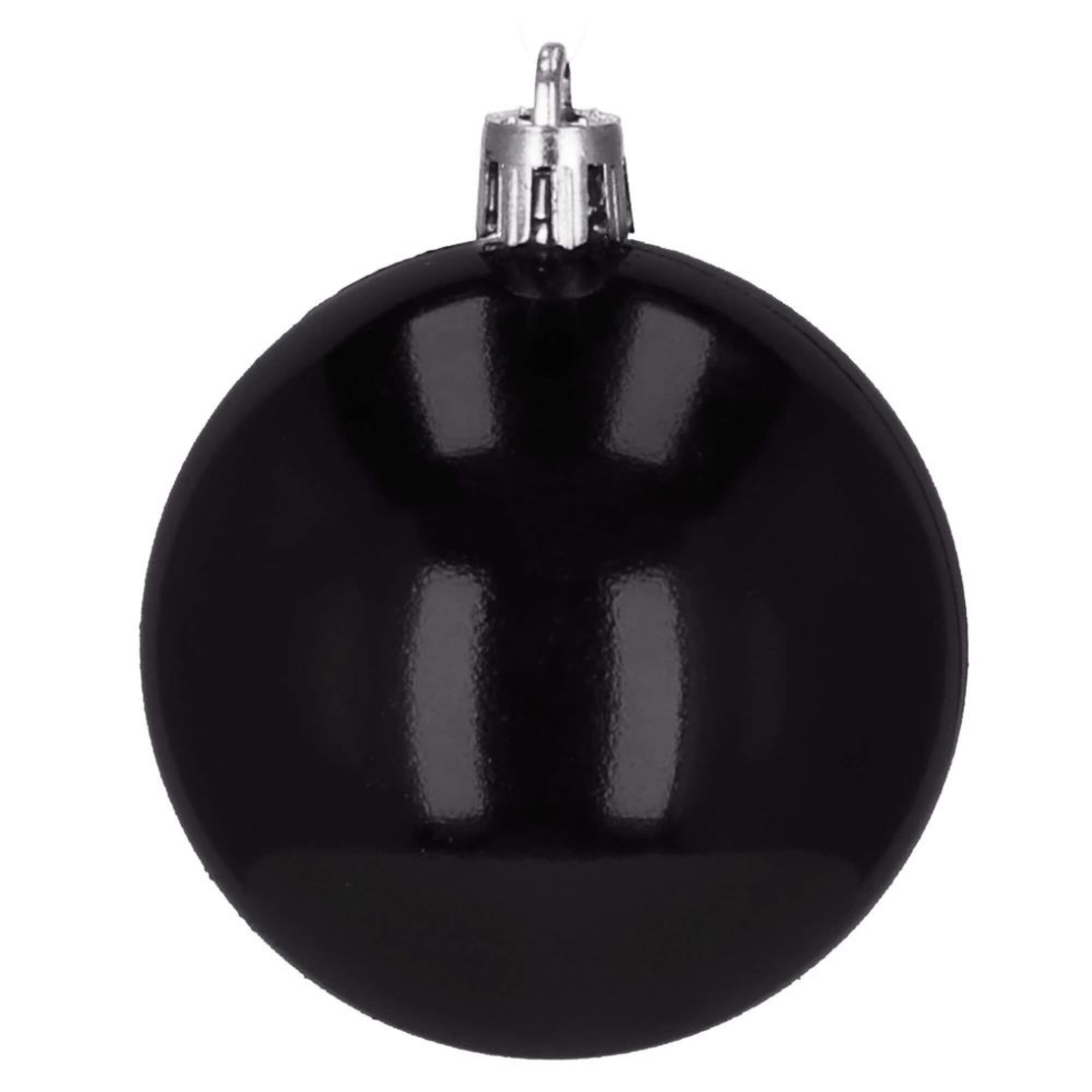 Set globuri de Craciun, 25 bucati, 3 modele, 2,5cm si 4cm, negru
