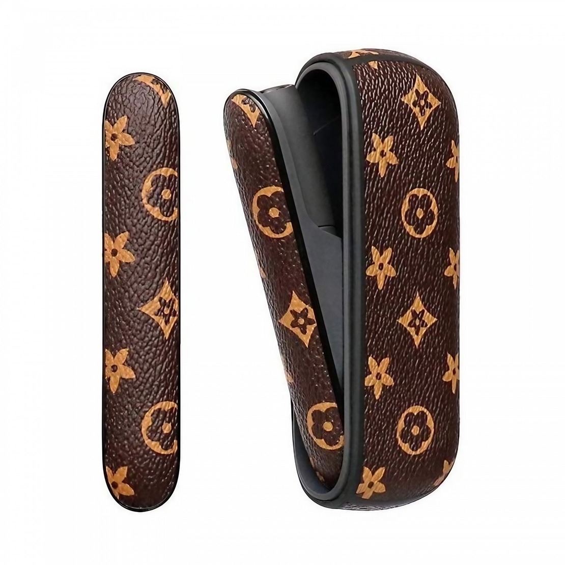 Set Husa Piele Ecologica Si Capac Plastic Vafy, pentru IQOS 3.0 DUO, de Protectie, Anti Soc si Zgarieturi, 20 gr, 12 x 4 x 2 cm, Maro