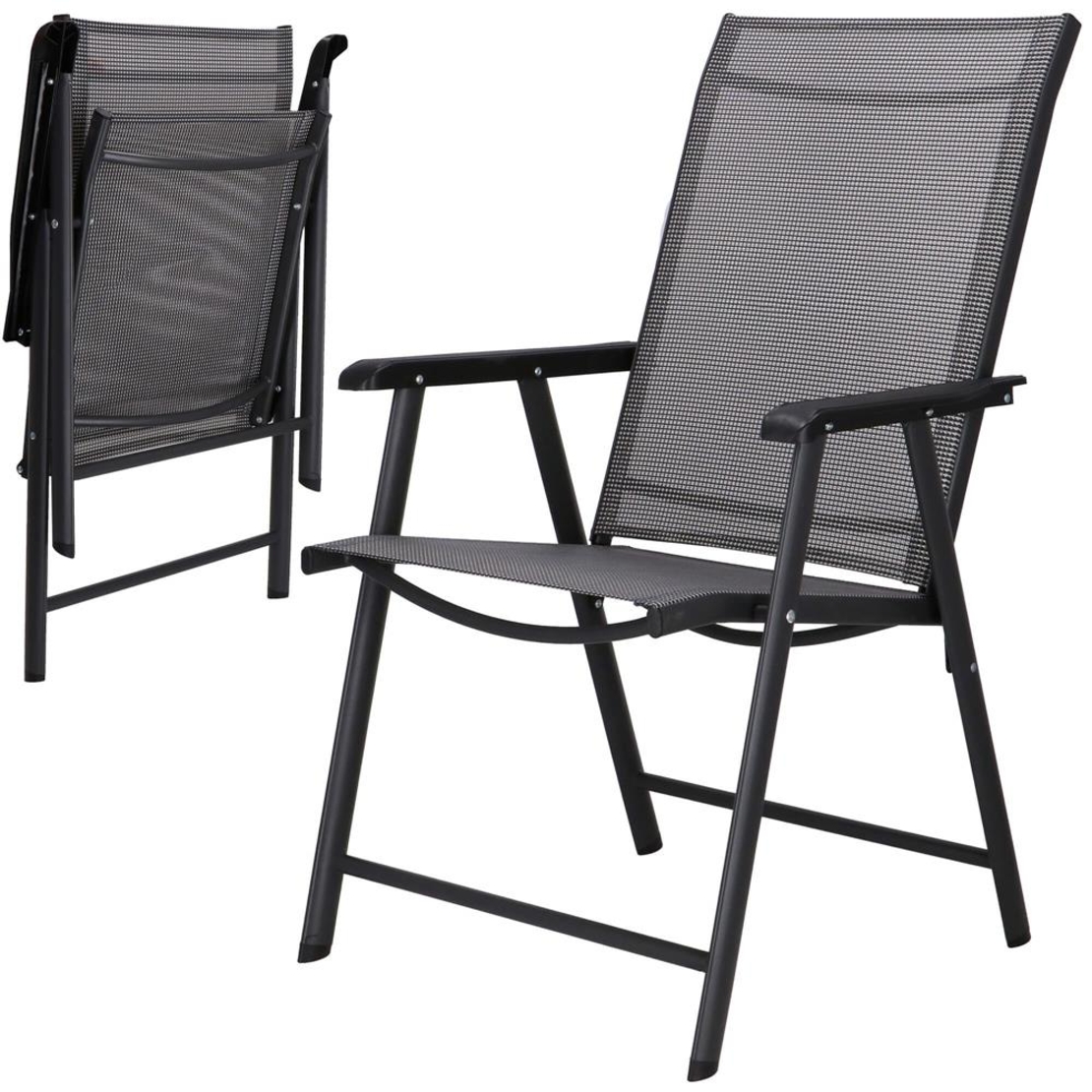 Scaun de gradina metalic, pliabil, 95x57x66cm, maxim 150kg, gri