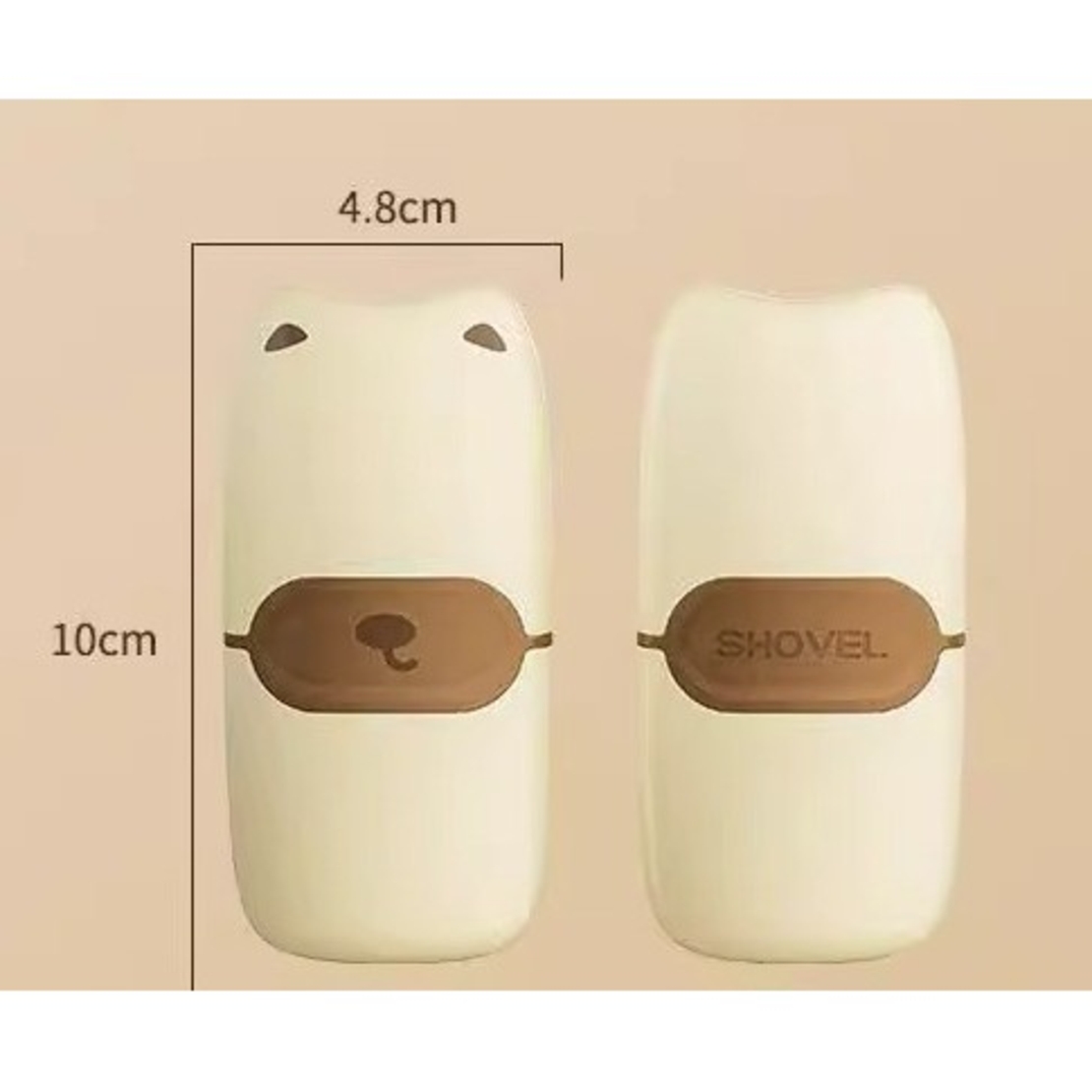 Mini Racleta de Curatare, Flippy, pentru Etichete, Adezivi, din ABS+ Metal, 2 Lame Incluse, Maro