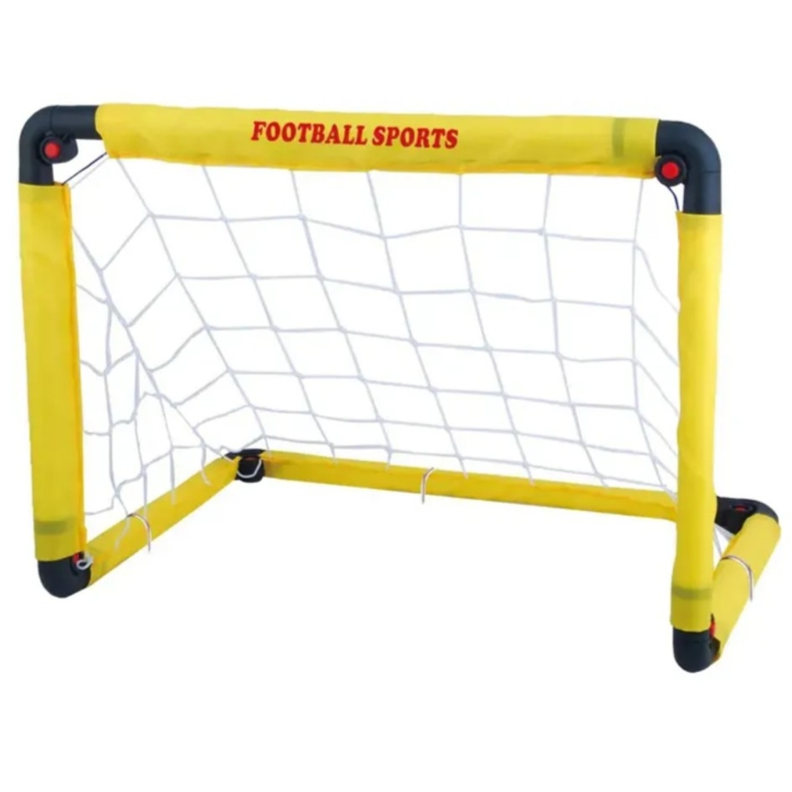 Set Poarta de Fotbal pentru Copii, Flippy, 80x120 cm, Minge, Cartonase, Pompa, Fluier, Interactiv, Distractiv, Galben