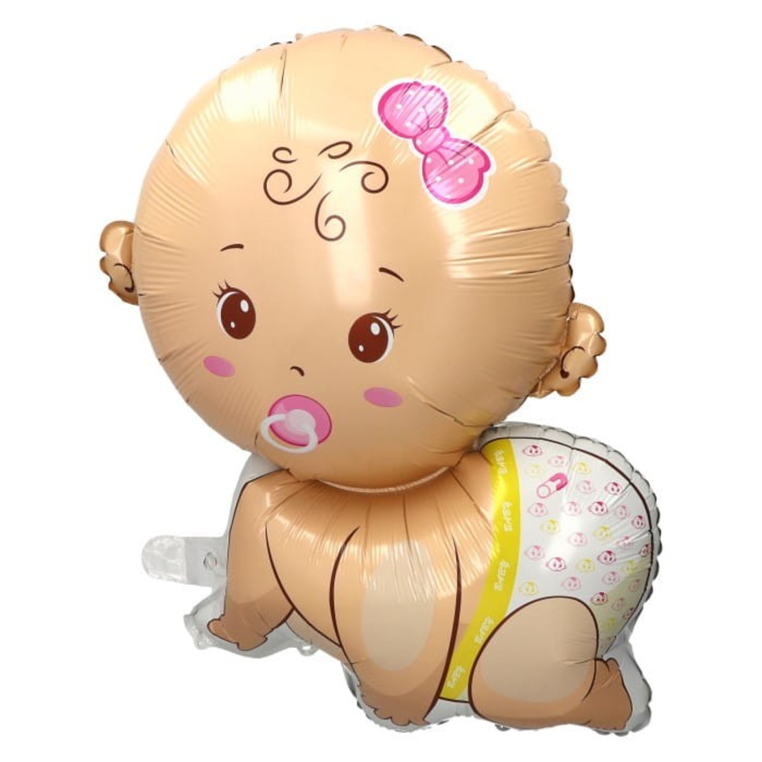 Balon din Folie Metalizata, Vafy, Mini Figurina, Model Bebelus Fetita, Tematica Gender Reveal, 45x25 cm, Ambalaj Individual, Pai Inclus, Umflare cu Aer sau Heliu, Multicolor