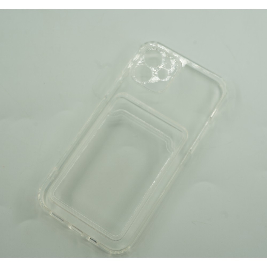 Husa protectie Vafy cu suport card compatibila cu Apple iPhone XS Max Transparent