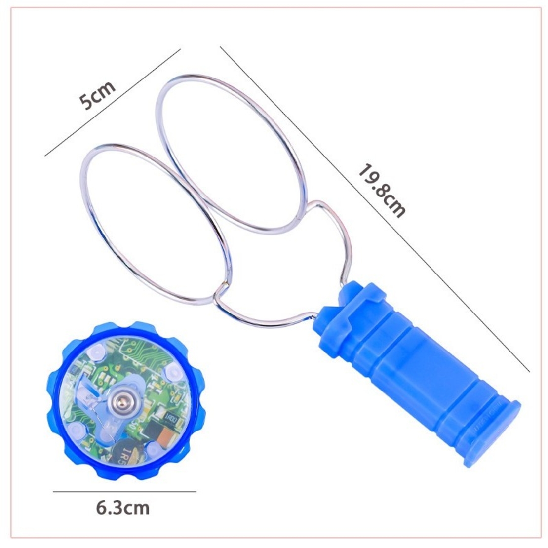 Jucarie Interactiva, Flippy, Titirez Magnetic, cu Led, 19.8 x 5 cm, Albastru