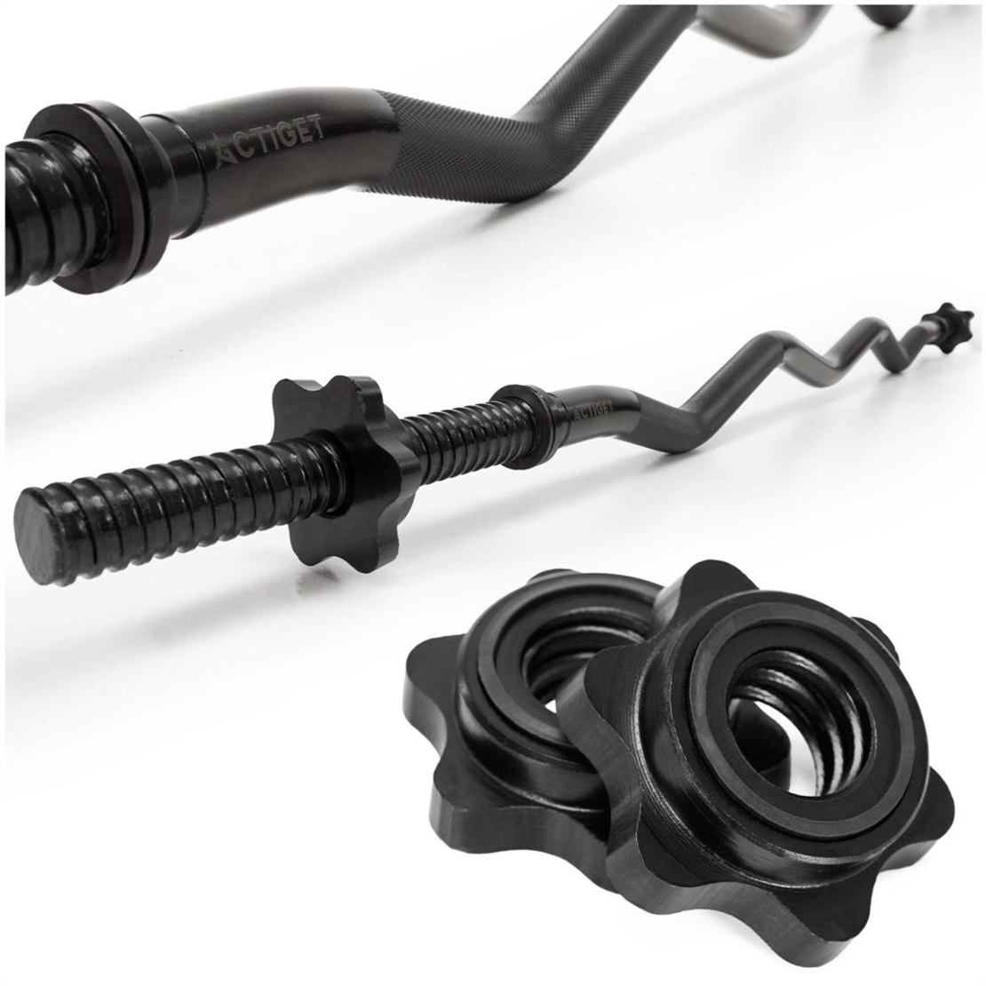 Bara haltera curbata Z pentru greutati 120 cm, diametru 25 mm, otel, incarcare maxima 140 kg, negru