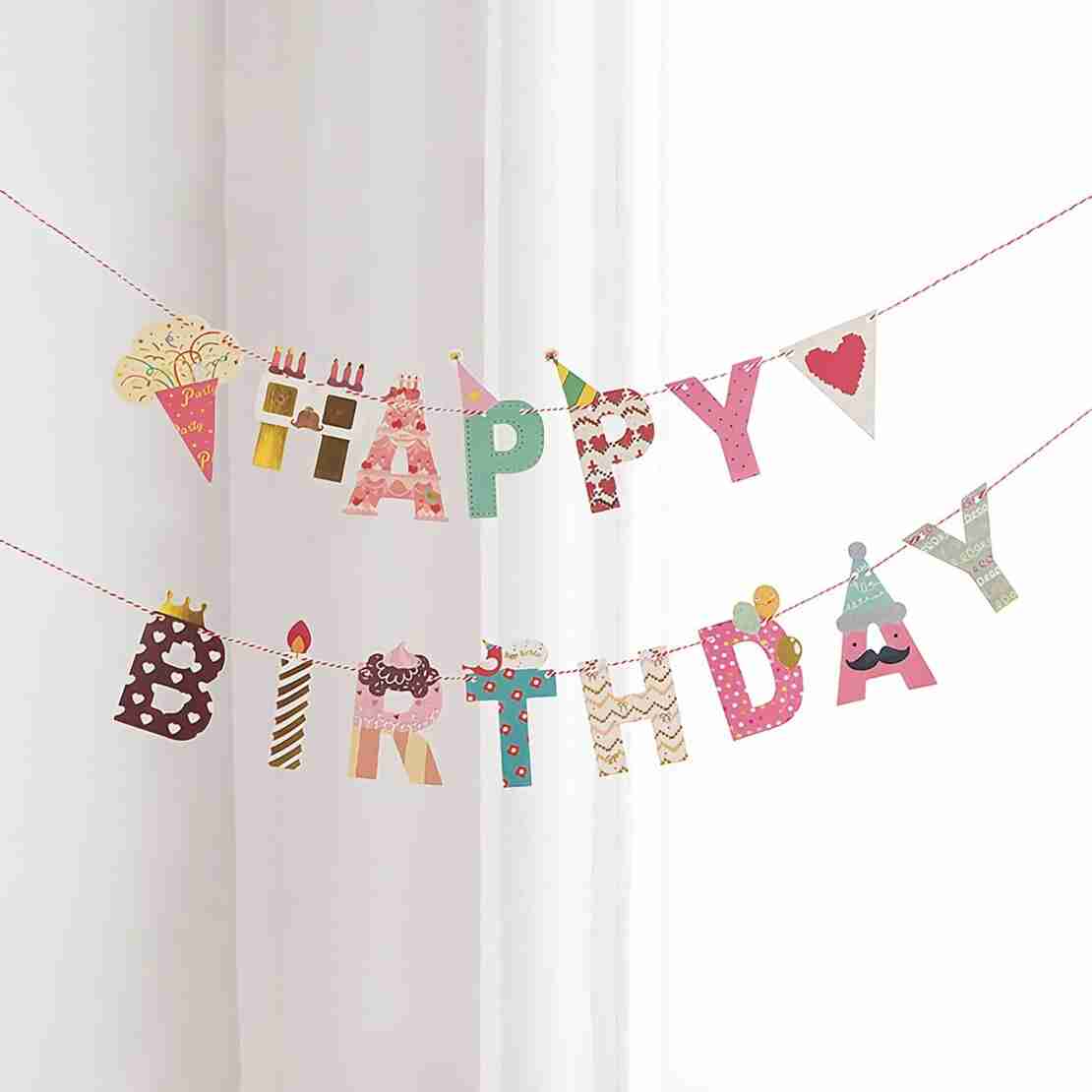 Banner Happy Birthday 100x200 cm, Flippy, Rola de Ata Inclusa, Tematica Candy, Multicolor