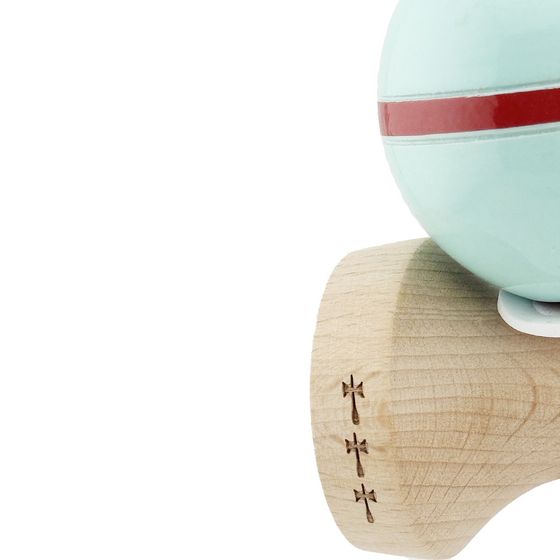 Kendama X Originala Silken, Profesionala, Flippy, Cupe Mari KING SIZE V3, Super Sticky, Gaura in Baza, Rulment Metalic, din lemn 18 cm, Ata 62/65 cm, Verde Mint