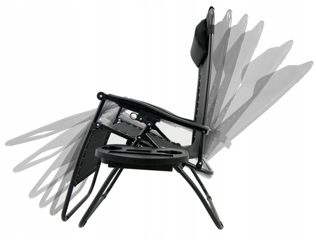 Sezlong pliabil cu parasolar SERSIMO, 85x77x150cm, Negru
