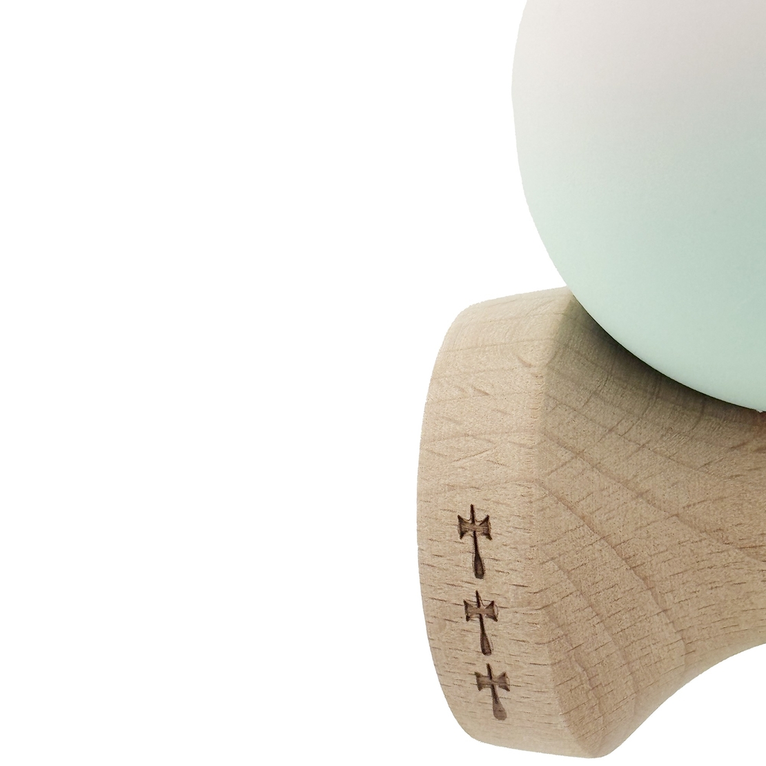 Kendama X Originala, Profesionala, Flippy, Rubber Grip, Cupe Mari KING SIZE V3, Gaura in Baza, Rulment Metalic, din lemn 18 cm, Ata 62/65 cm, Gradient Roz/Verde