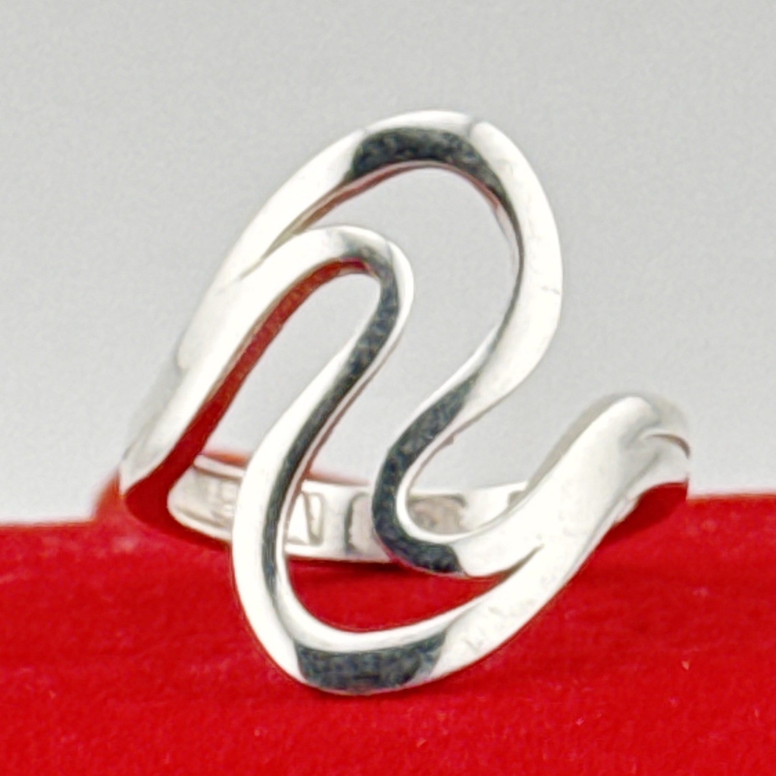 Inel pentru Dama Argint 925, Jolie, Model Spirala 5.3 gr, Marimea 54, 2.5 x 2 cm, Argintiu