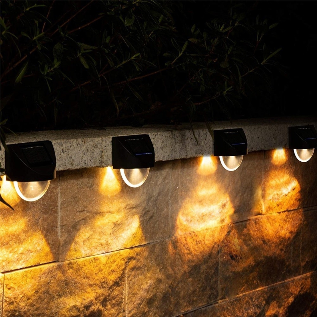Aplica solara LED pentru Gradina, Flippy, Set 4 Bucati, ABS/Policarbonat, rezistent la apa IP65, 1 LED, pentru gradina, casa, balcon, terasa, 1.2V, 600mah, 8.8 x 8.5 cm, Alb Cald, Negru