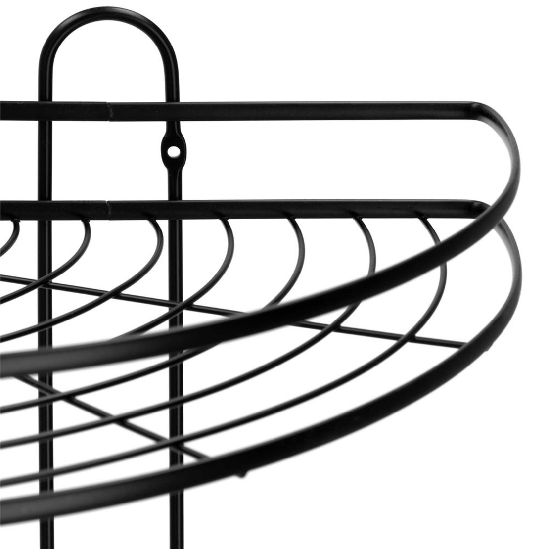 Etajera de colt pentru dus, cu 3 polite, montaj pe perete, inox, 25x25x59 cm, negru