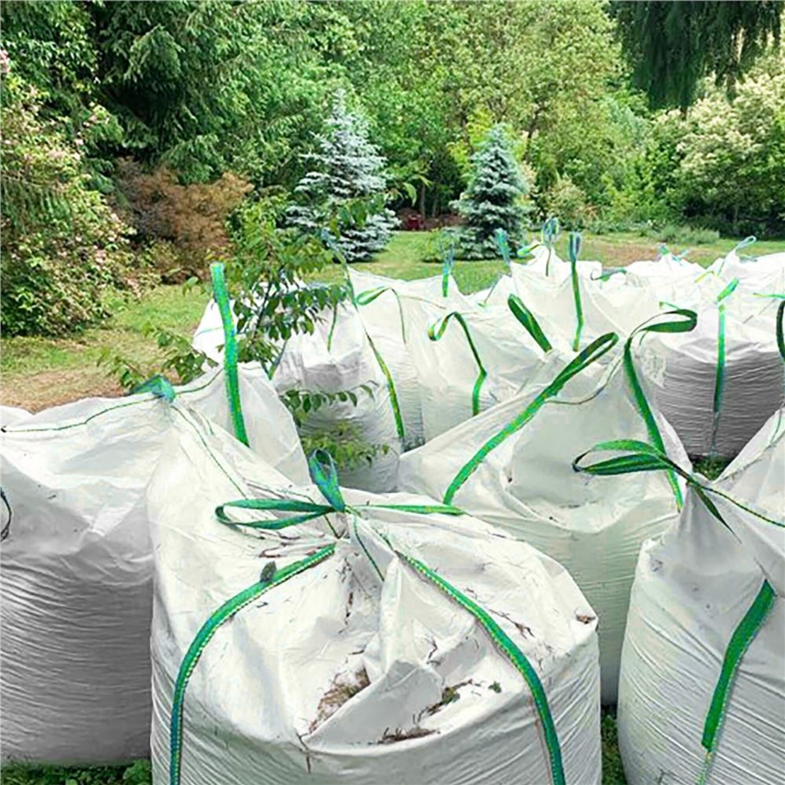 Sac gradina big bag pentru frunze si deseuri vegetale, 1000 L, 1000 kg, 90x90x120 cm, alb