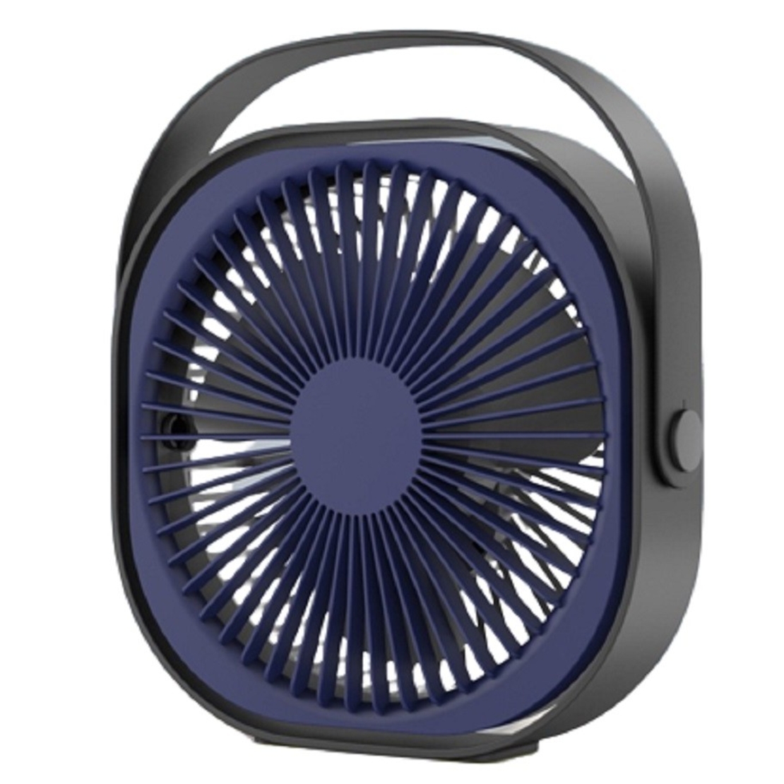 Mini ventilator pentru birou cu usb, Vafy, rotire 360 grade, 3 viteze, 4000 mA, 13.5 x 12,8, Albastru