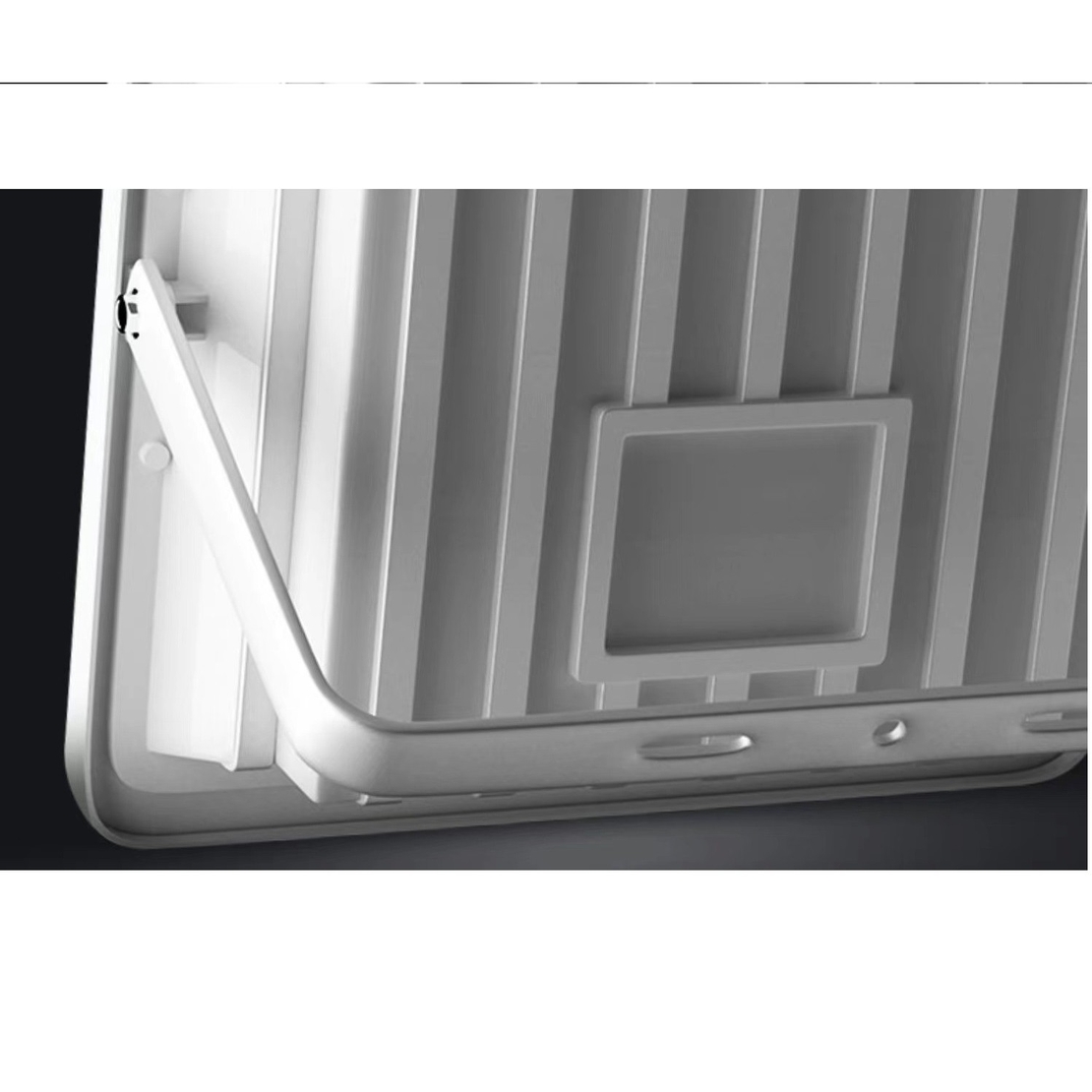 Proiector LED cu Panou Solar Flippy, Senzor de lumina Waterproof, 100W, 23x18 cm, suport U inclus, panou afisaj nivel baterie, telecomanda, 220V, Design Modern, Alb