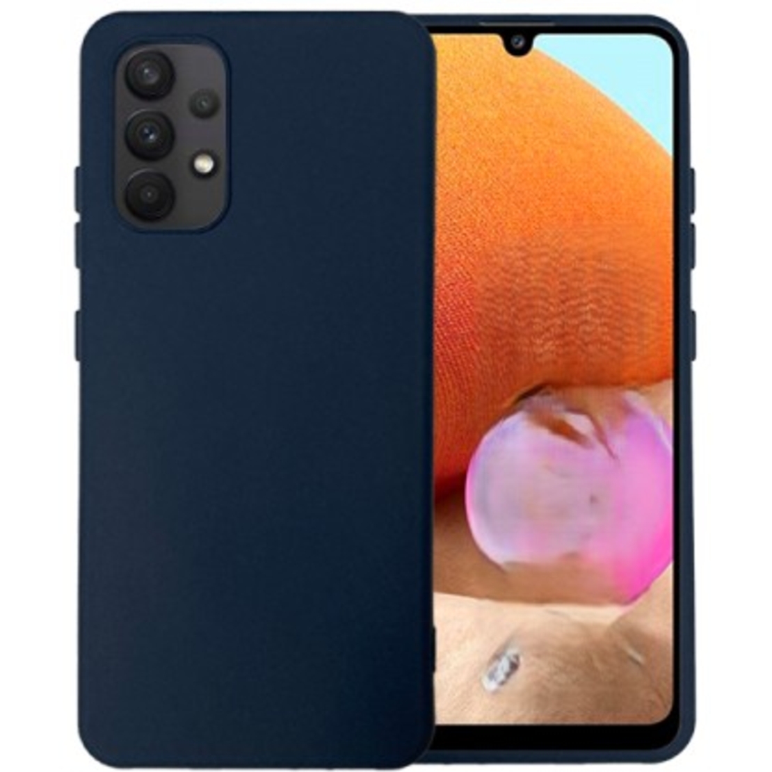 Husa de Protectie, Vafy, pentru Samsung Galaxy A32 5G, din TPU + PC, cu Suport pentru Card, Albastru Inchis