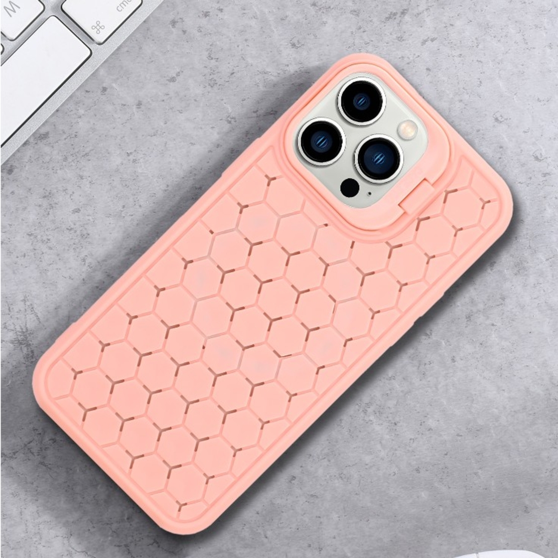 Husa de Protectie TPU, Vafy, pentru Apple iPhone 15, 3D Cube, cu Inel, Protectie Camera, Antisoc, Antizgariere, Antialunecare, Acoperire Completa, Roz