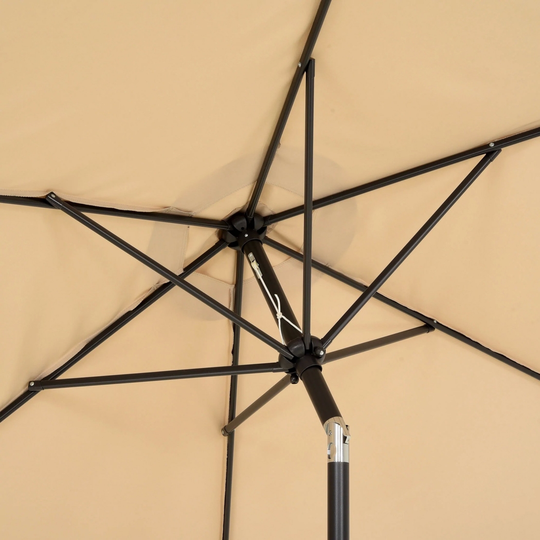 Umbrela rotunda de soare Flippy pentru terasa, diametru 2.70 m, inclinare, manivela, crem