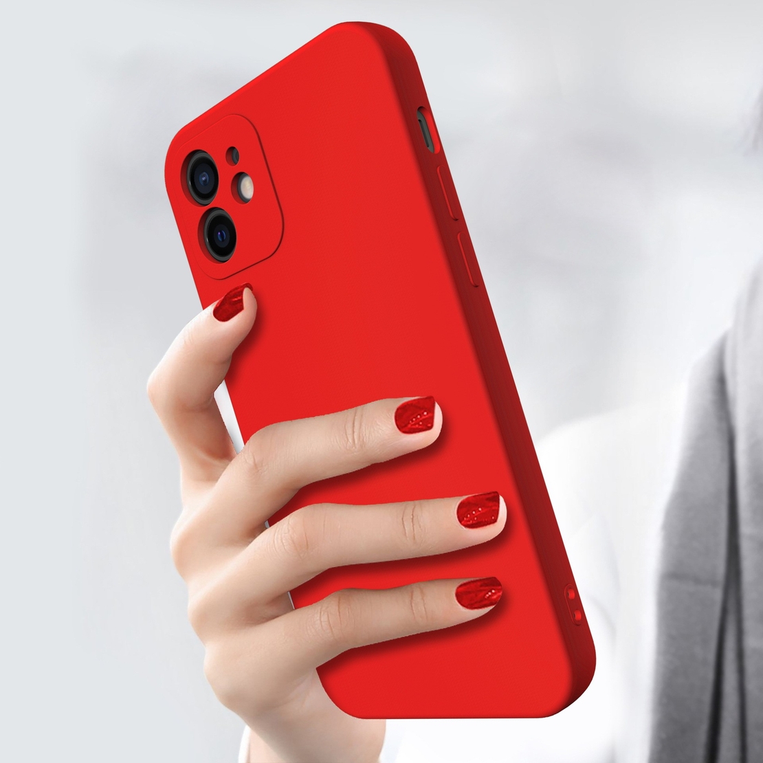 Husa pentru Samsung Galaxy A33 5G, Vafy, Liquid Silicone, cu Microfibra pe interior, Protectie Antisoc, Rosu