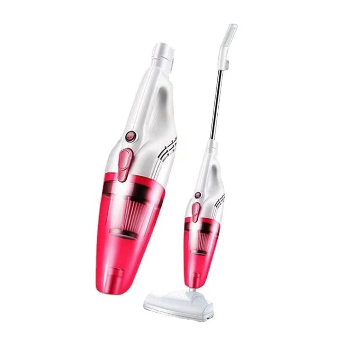 Aspirator Vertical 2in1, Flippy, Fara Sac, 2 Capete, de Mana, Filtrare Multipla, 95 x 24.5 cm, Rosu