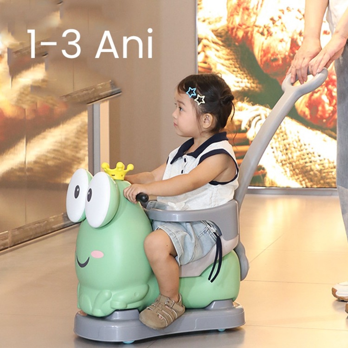 Masinuta Balansor Multifunctionala pentru Copii, Flippy, Model Cal Scooter de tip Masinuta Balansor, Varsta 1-3 ani, 93 x 80 x 58 cm, cu Maner, Verde