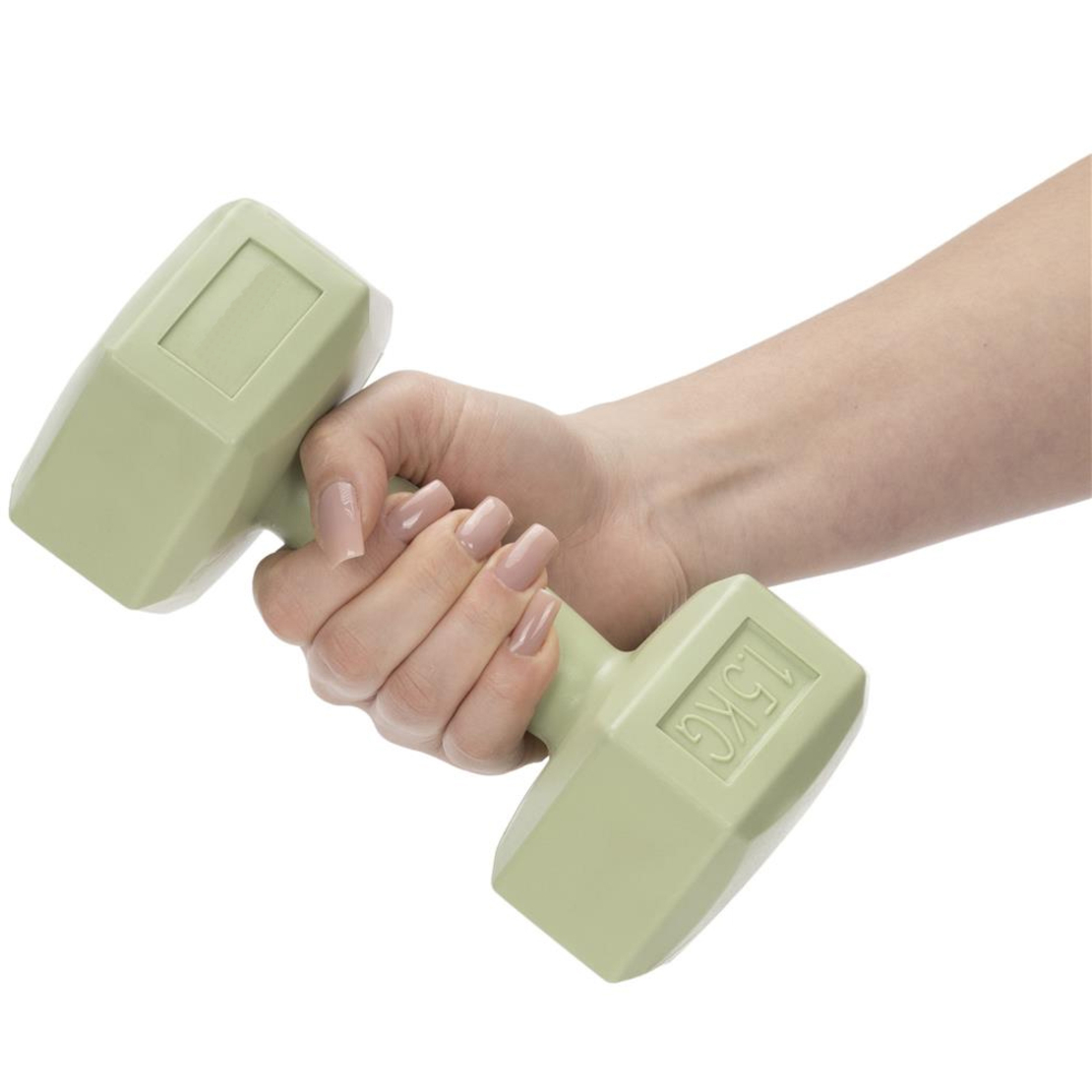 Set gantere hex 2x1,5 kg, bitum cu invelis rezistent PP, verde