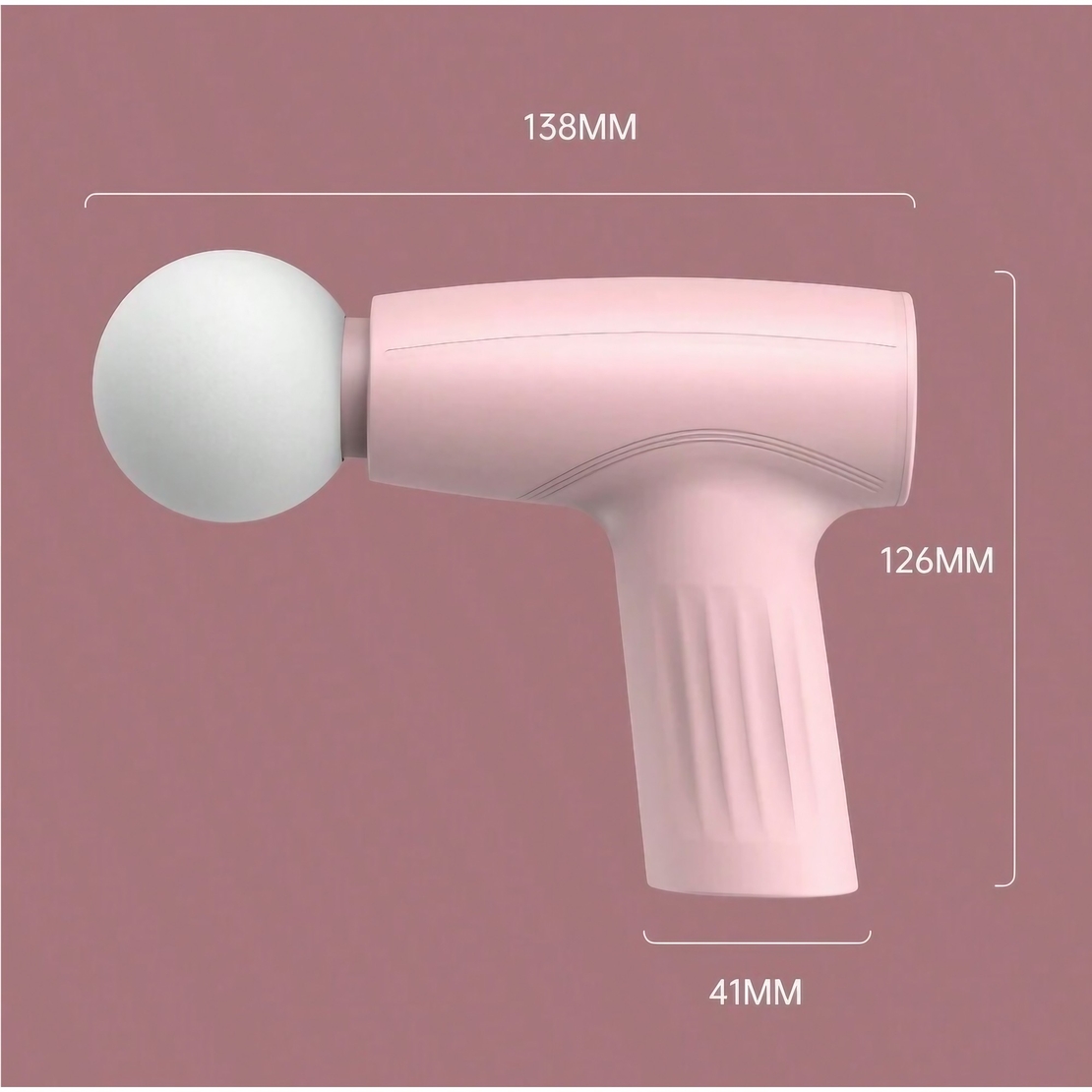Mini Aparat de Masaj, Vafy, Tip Pistol, Incarcare USB Tip C, Portabil, Pentru Relaxare Musculara, Autonomie 120 Min, 3 Trepte de Viteza, Roz