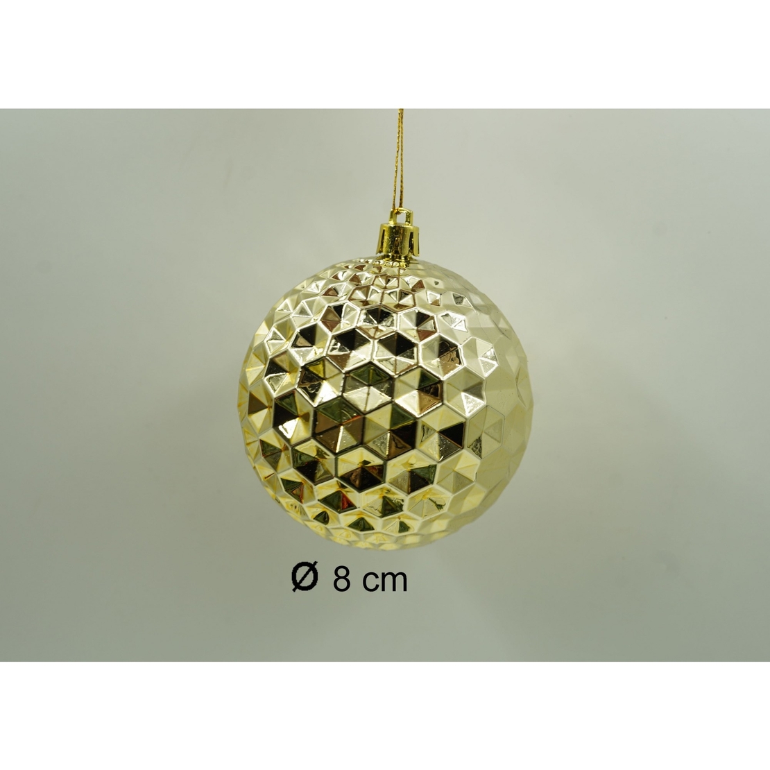 Set de 24 ornamente de brad, Flippy, de tip Glob, Rosu/ Auriu, cu ø de 8 cm, din plastic, cu finisaj sclipitor , cutie 19 cm lungime x 42 cm inaltime x 19 cm adancime