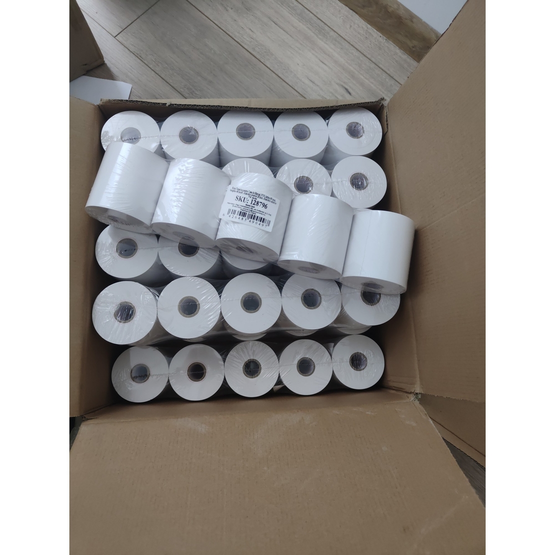 Role de hartie TERMICA, Flippy, Set 5 bucati, Role de hartie pentru Casa de Marcat, POS, latime 80 mm, Lungime 48 metri, Diametru interior 25 mm, Diametru exterior 76 mm