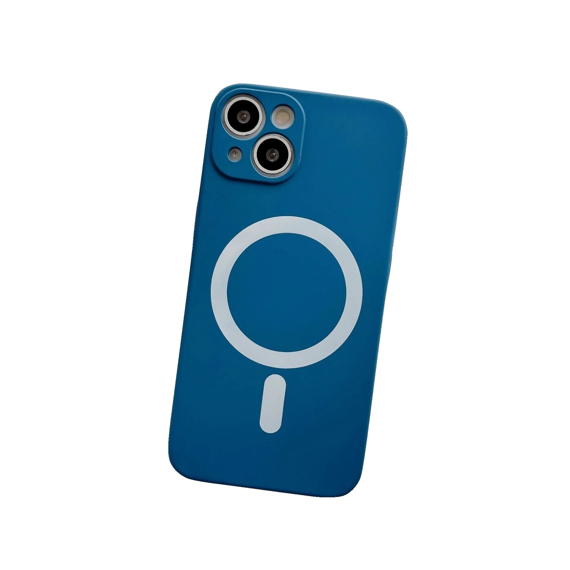 Husa MagSafe pentru Apple iPhone 13 Pro, Silicon, Protectie pentru camera, Magnetica, Incarcare Wireless, Vafy, Albastru