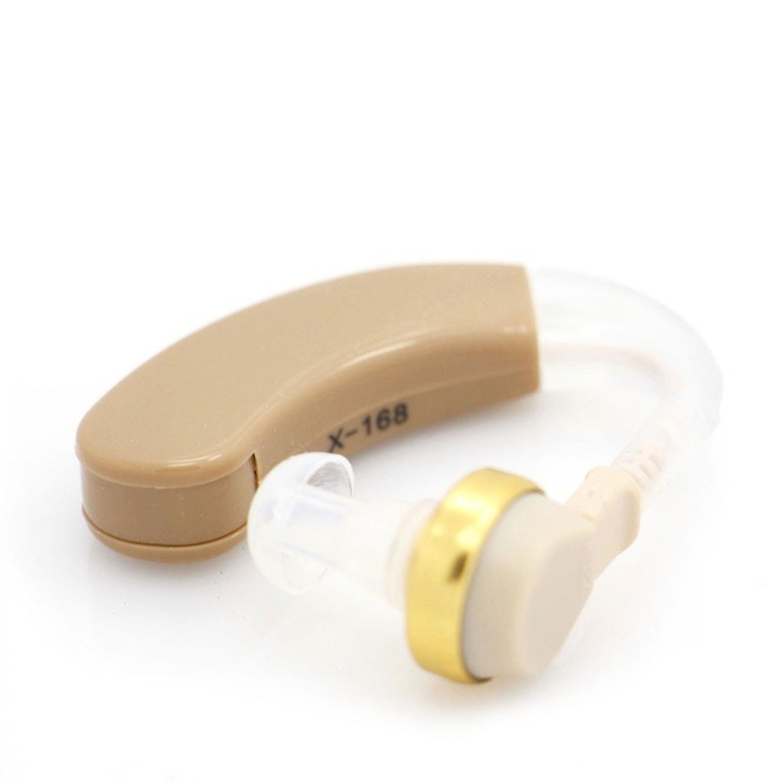 Aparat Auditiv, Flippy, X-168, Aparat pentru Auz Perfect, fixare usoara, Amplificator de sunet in ear, Baterie inclusa pentru Canalul Auditiv, Bej