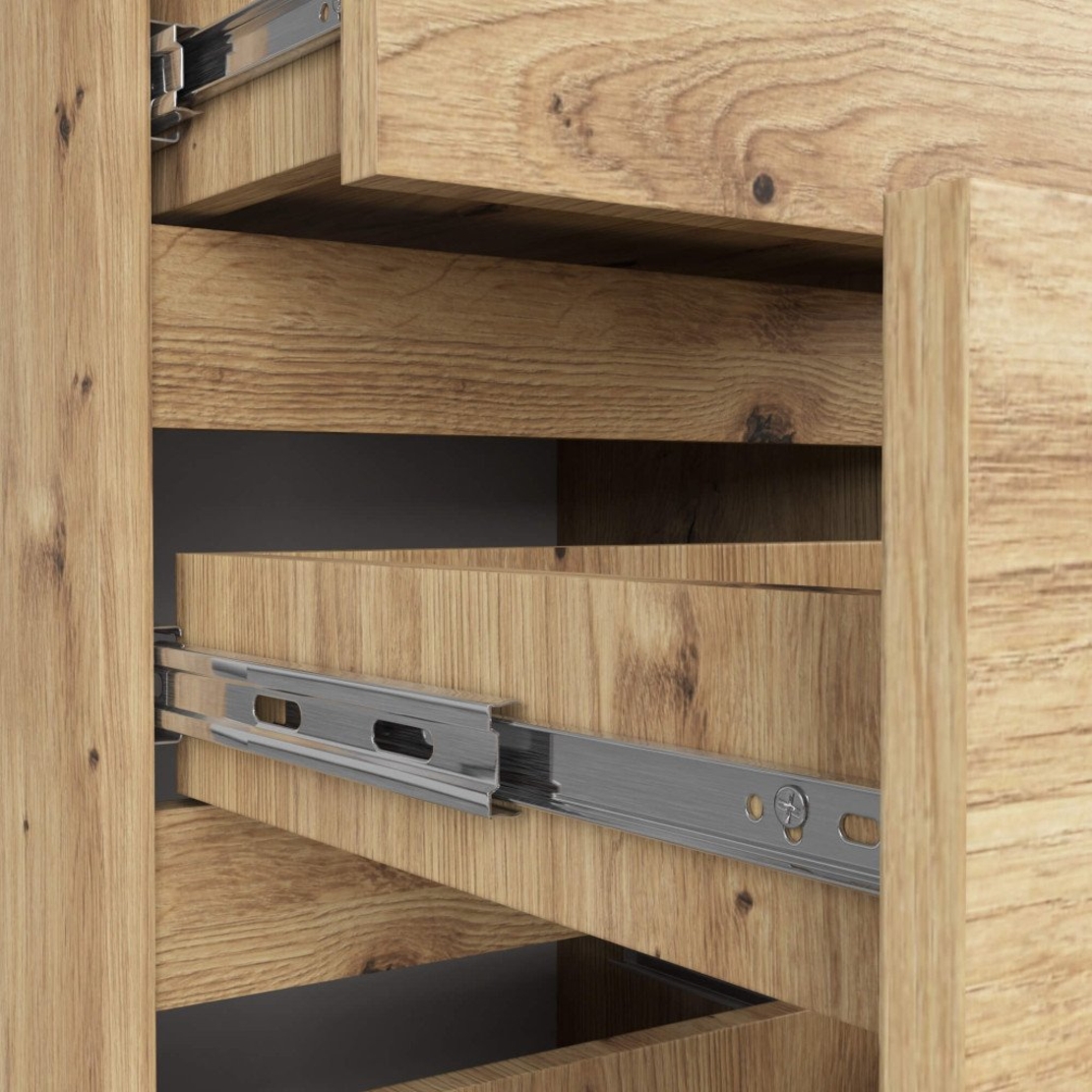 Comoda cu 4 sertare, PAL laminat 16mm, 40x35x74 cm, stejar artisan