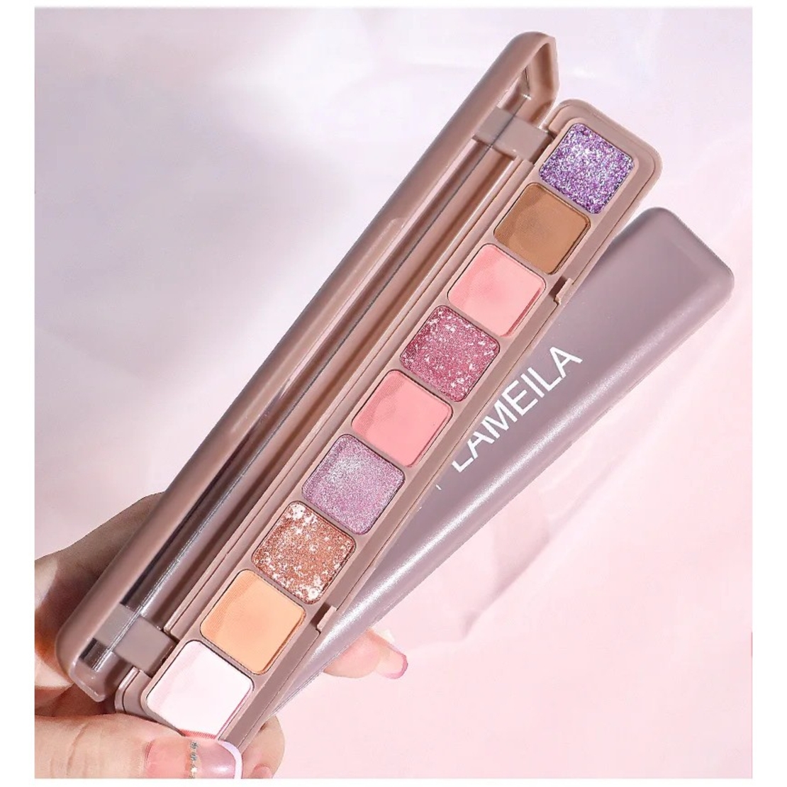 Paleta Farduri Flippy, 9 Culori, Farduri Mate si Sidefate, Rezistenta la Apa, Oglinda, 10 g, 9 x 3 x 2 cm, Valabilitate 3 Ani, Multicolor